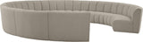 Infinity Boucle Fabric Modern 11pc. Modular Sectional Sofa with Deep Channel Tufting Design