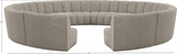 Infinity Boucle Fabric 12pc Modular Sectional Sofa with Deep Channel Tufting for Modern Living