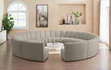 Infinity Boucle Fabric 12pc Modular Sectional Sofa with Deep Channel Tufting for Modern Living