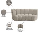 Infinity Boucle Fabric Contemporary 2-Piece Modular Sectional with Deep Channel Tufting Design