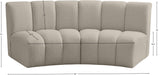 Infinity Boucle Fabric Contemporary 2-Piece Modular Sectional with Deep Channel Tufting Design