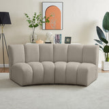 Infinity Boucle Fabric Contemporary 2-Piece Modular Sectional with Deep Channel Tufting Design