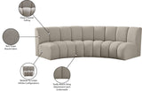Infinity Modular Sectional Sofa - Contemporary 3-Piece Design with Deep Channel Tufting Comfort
