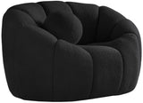 Elijah Contemporary Boucle Fabric Chair with Deep Channel Tufting and Accent Pillow for Comfort