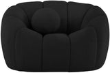 Elijah Contemporary Boucle Fabric Chair with Deep Channel Tufting and Accent Pillow for Comfort