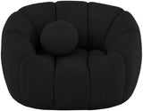 Elijah Contemporary Boucle Fabric Chair with Deep Channel Tufting and Accent Pillow for Comfort