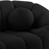 Elijah Contemporary Boucle Fabric Chair with Deep Channel Tufting and Accent Pillow for Comfort