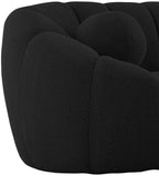 Elijah Contemporary Boucle Fabric Chair with Deep Channel Tufting and Accent Pillow for Comfort