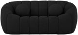 Elijah Contemporary Loveseat with Deep Channel Tufting and Accent Pillow for Ultimate Comfort