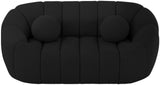 Elijah Contemporary Loveseat with Deep Channel Tufting and Accent Pillow for Ultimate Comfort