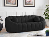 Elijah Contemporary Sofa with Deep Channel Tufting and Cozy Accent Pillow for Ultimate Comfort