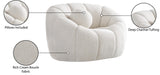 Elijah Contemporary Boucle Fabric Chair with Deep Channel Tufting and Accent Pillow for Comfort