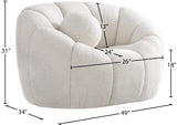 Elijah Contemporary Boucle Fabric Chair with Deep Channel Tufting and Accent Pillow for Comfort