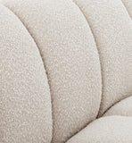 Elijah Contemporary Boucle Fabric Chair with Deep Channel Tufting and Accent Pillow for Comfort