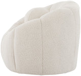 Elijah Contemporary Boucle Fabric Chair with Deep Channel Tufting and Accent Pillow for Comfort