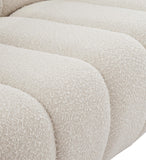 Elijah Contemporary Boucle Fabric Chair with Deep Channel Tufting and Accent Pillow for Comfort