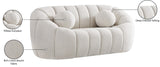 Elijah Contemporary Loveseat with Deep Channel Tufting and Accent Pillow for Ultimate Comfort