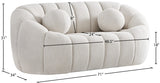 Elijah Contemporary Loveseat with Deep Channel Tufting and Accent Pillow for Ultimate Comfort