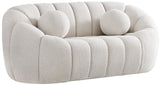 Elijah Contemporary Loveseat with Deep Channel Tufting and Accent Pillow for Ultimate Comfort