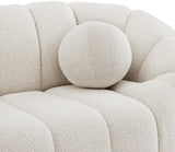 Elijah Contemporary Loveseat with Deep Channel Tufting and Accent Pillow for Ultimate Comfort