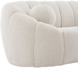 Elijah Contemporary Loveseat with Deep Channel Tufting and Accent Pillow for Ultimate Comfort