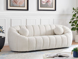 Elijah Contemporary Sofa with Deep Channel Tufting and Cozy Accent Pillow for Ultimate Comfort