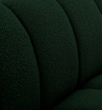 Elijah Contemporary Boucle Fabric Chair with Deep Channel Tufting and Accent Pillow for Comfort