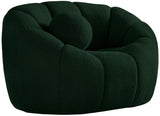 Elijah Contemporary Boucle Fabric Chair with Deep Channel Tufting and Accent Pillow for Comfort