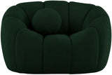 Elijah Contemporary Boucle Fabric Chair with Deep Channel Tufting and Accent Pillow for Comfort