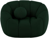 Elijah Contemporary Boucle Fabric Chair with Deep Channel Tufting and Accent Pillow for Comfort