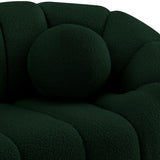 Elijah Contemporary Boucle Fabric Chair with Deep Channel Tufting and Accent Pillow for Comfort