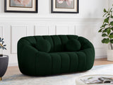 Elijah Contemporary Loveseat with Deep Channel Tufting and Accent Pillow for Ultimate Comfort