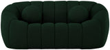 Elijah Contemporary Loveseat with Deep Channel Tufting and Accent Pillow for Ultimate Comfort