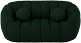 Elijah Contemporary Loveseat with Deep Channel Tufting and Accent Pillow for Ultimate Comfort