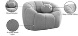 Elijah Contemporary Boucle Fabric Chair with Deep Channel Tufting and Accent Pillow for Comfort