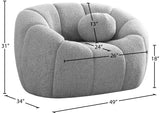 Elijah Contemporary Boucle Fabric Chair with Deep Channel Tufting and Accent Pillow for Comfort