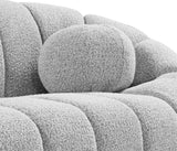 Elijah Contemporary Boucle Fabric Chair with Deep Channel Tufting and Accent Pillow for Comfort