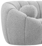 Elijah Contemporary Boucle Fabric Chair with Deep Channel Tufting and Accent Pillow for Comfort