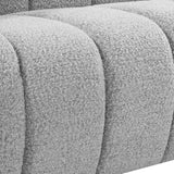 Elijah Contemporary Boucle Fabric Chair with Deep Channel Tufting and Accent Pillow for Comfort