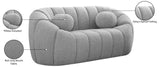 Elijah Contemporary Loveseat with Deep Channel Tufting and Accent Pillow for Ultimate Comfort
