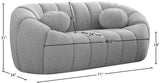 Elijah Contemporary Loveseat with Deep Channel Tufting and Accent Pillow for Ultimate Comfort