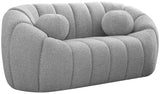 Elijah Contemporary Loveseat with Deep Channel Tufting and Accent Pillow for Ultimate Comfort