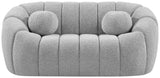 Elijah Contemporary Loveseat with Deep Channel Tufting and Accent Pillow for Ultimate Comfort