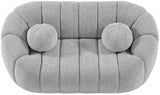 Elijah Contemporary Loveseat with Deep Channel Tufting and Accent Pillow for Ultimate Comfort