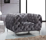 Mercer Elegant Contemporary Velvet Chair with Plush Comfort, Chrome Legs, and Modern Design