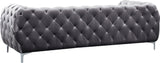 Mercer Plush Contemporary Sofa - Elegant Velvet Design with Modern Tufting and Chrome Legs for Style