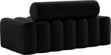 Melody Contemporary Loveseat - Chic Velvet Upholstered Seating with Deep Channel Tufting Design