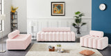 Melody Contemporary Loveseat - Chic Velvet Upholstered Seating with Deep Channel Tufting Design