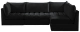 Jacob Modular Sectional Sofa - Luxurious Velvet, Deep Channel Tufting, Customizable Contemporary Design