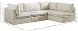 Jacob Velvet Modular Sectional Sofa - Luxurious Black Upholstery with Deep Channel Tufting Design